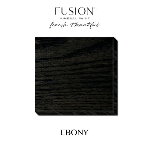 Ebony stain creates a deep, solid black color, often used to achieve a modern, bold look or to complement an industrial aesthetic. by Fusion