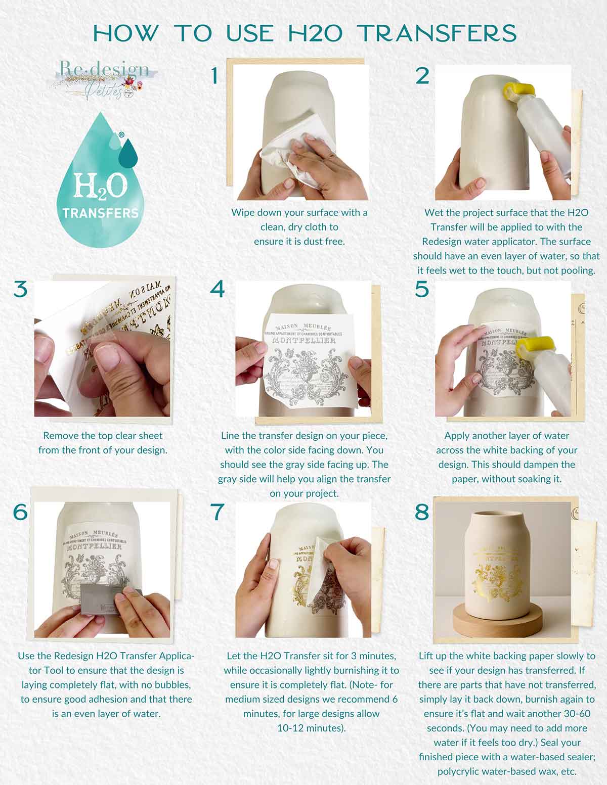 H2O transfer Nostalgic Blooms 2 sheets Redesign with Prima