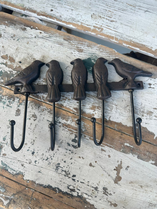 Storage Hooks & Rails CAST IRON BIRDS