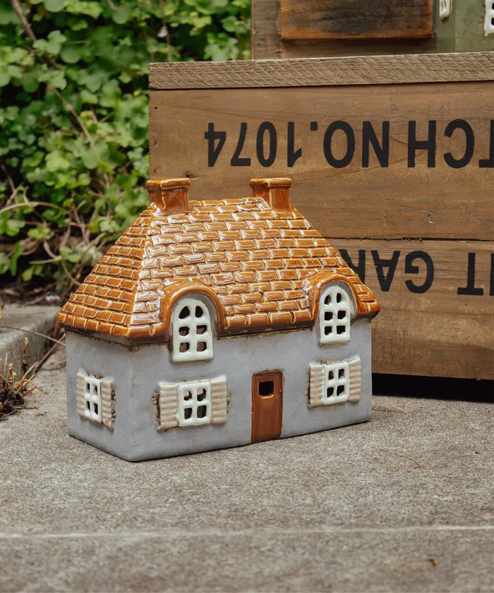 ceramic tea light village houses nz