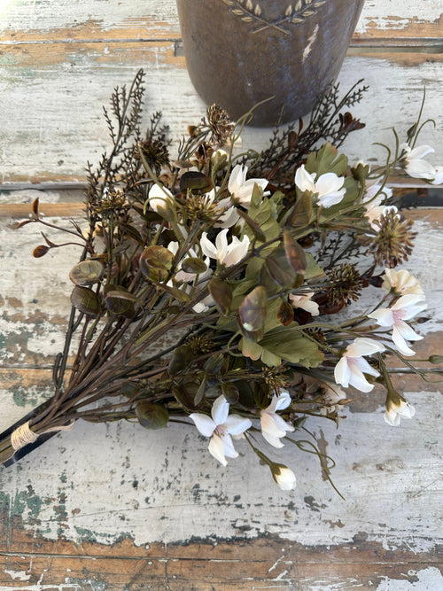 faux flowers and foliage