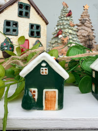 Hanging Mini ceramic village Green houses