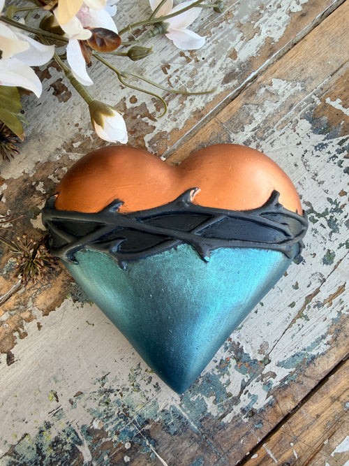 Wall heart Copper & Turquoise