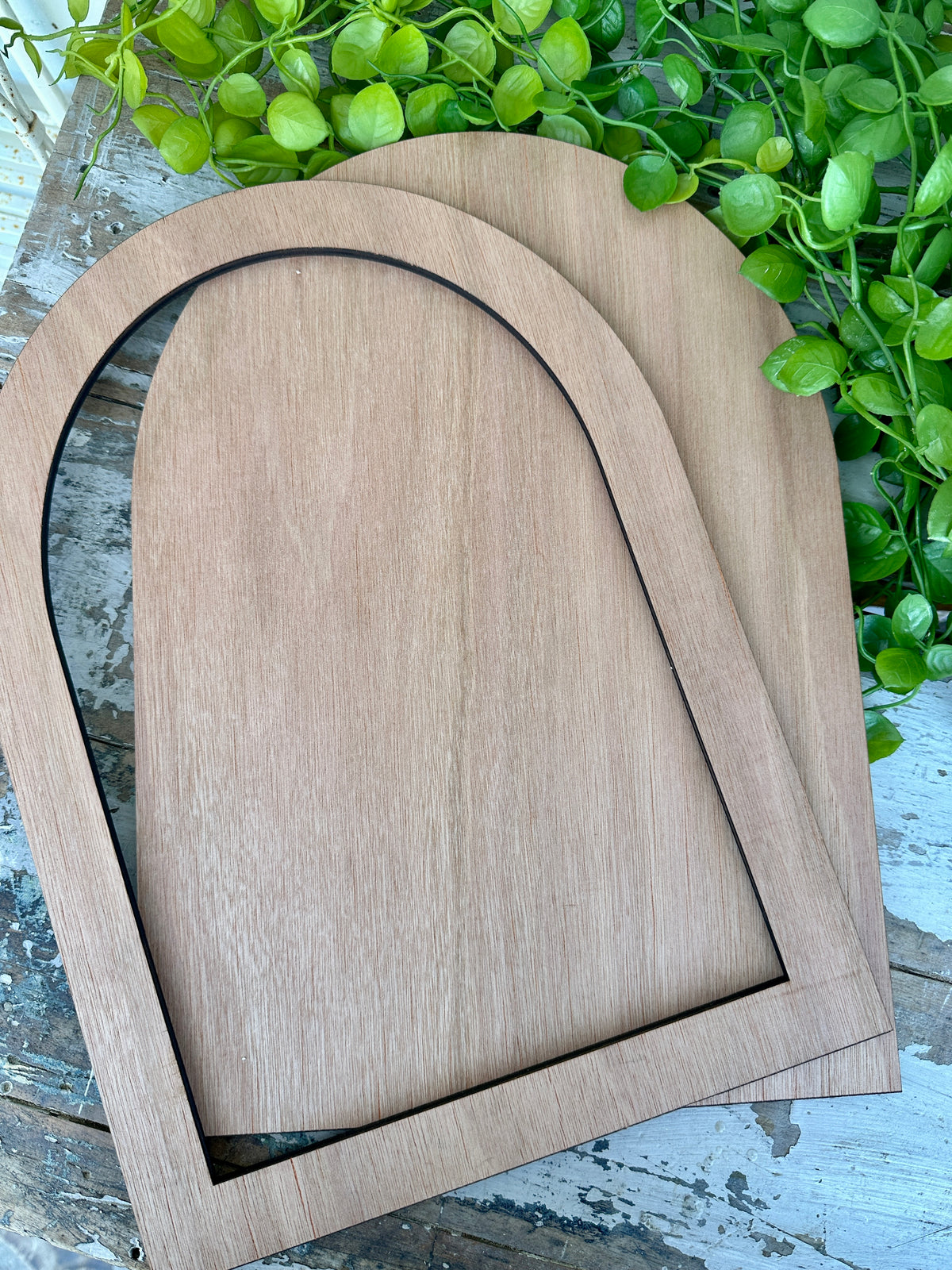 Arch with overlay Frame 2 piece set Blank PLY shape 39cm