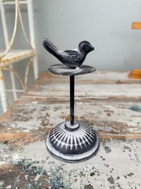 Metal Bird on Pedestal