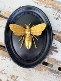 Golden Bee Black Wall Art