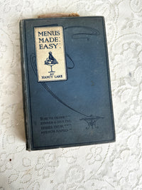 Menus Made Easy French description Blue Vintage Book