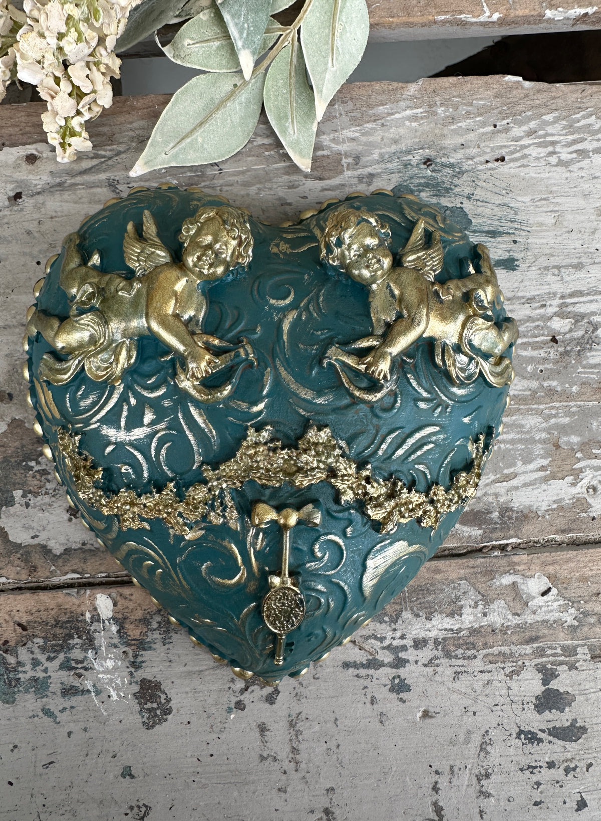 Wall heart Emerald Cherubs