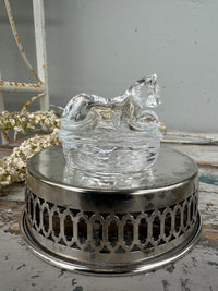 Crystal Cat in Basket Avon collection