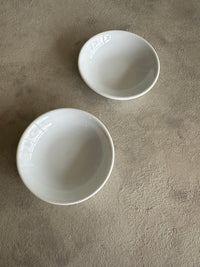 Plain white butter dish bowls