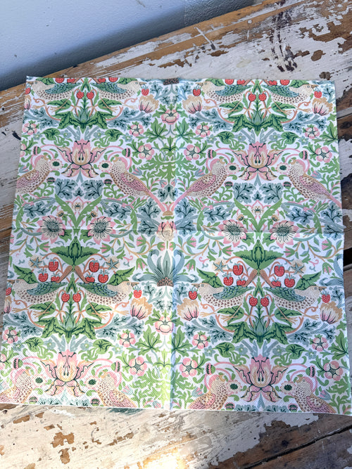 Strawberry Thief Pastels Napkin for Decoupage
