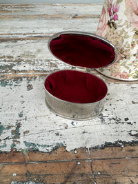 Vintage Silver look rose box with hinged lid