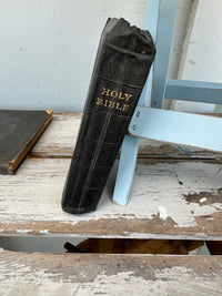 The Holy Bible  Vintage Book black w red gold pages