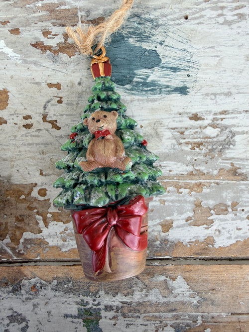 Hanging Potted Tree w Bear classic