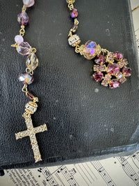 Decor prayer beads lilacs w round jewelled end rosary