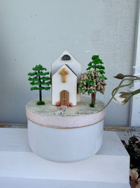 Miniature Church Series Pink Handmade Diorama