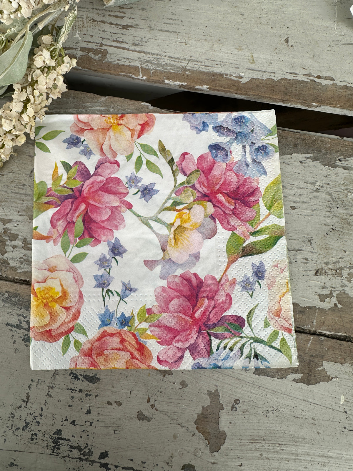 Orchids & Peony Napkin for Decoupage