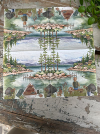 Lakeside Fishing Napkin for Decoupage