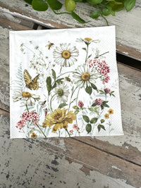 Daisy Butterfly Napkin for Decoupage