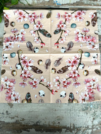 Sakura feathers & eggs Napkin for Decoupage