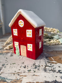 Light Up Ceramic House Red