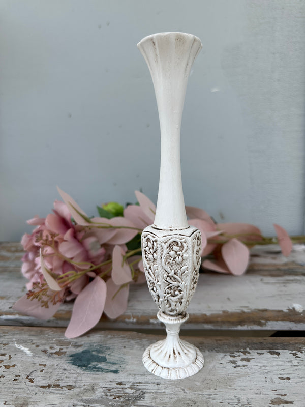 White metal Bud Vase