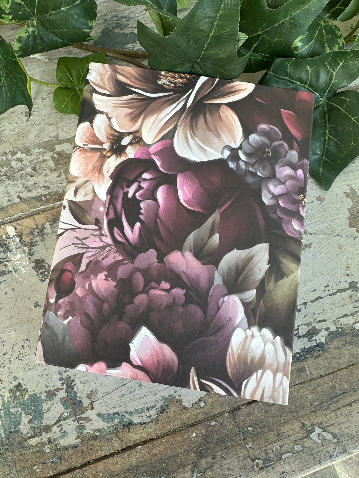 Jotter Pad Floral Burgundy Blessed
