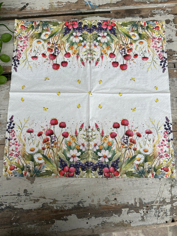 Berry Meadow Napkin for Decoupage