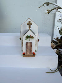 Miniature Handmade Church series red Steeple