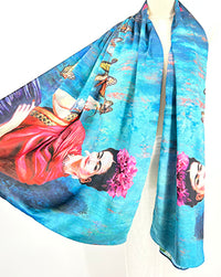 Frida Scarf Teal & Artwork I The Villa Collection