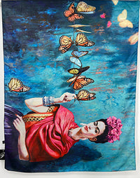 Frida Scarf Teal & Artwork I The Villa Collection