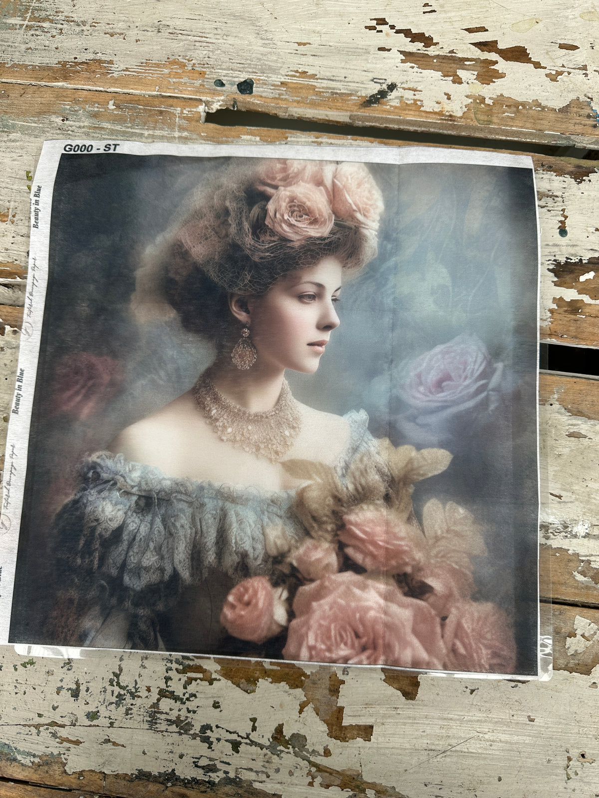 Beauty in Blue Enigmatic Square Paper for Decoupage