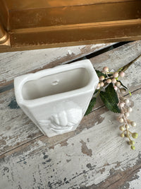 White Cherub wall pocket