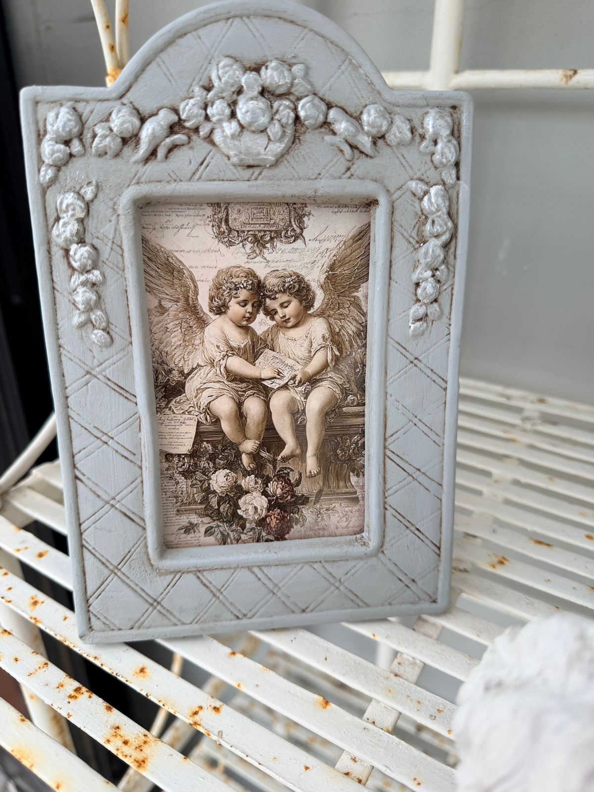 Arched Picture Frame with Angels - choose your design