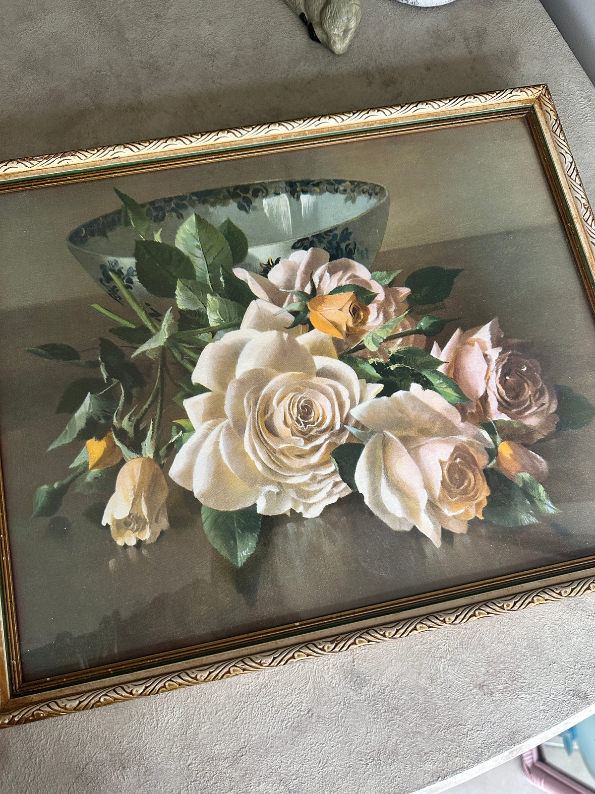 Vintage Floral picture with glass COLLECT ONLY