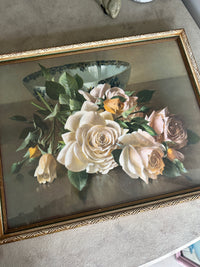 Vintage Floral picture with glass COLLECT ONLY
