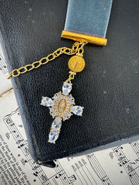 Decor prayer beads grey ribbon rosary