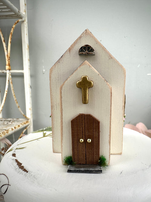 Handmade Houses Church series w Cross