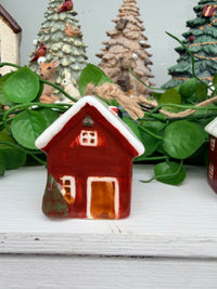 Hanging Mini ceramic Houses Red