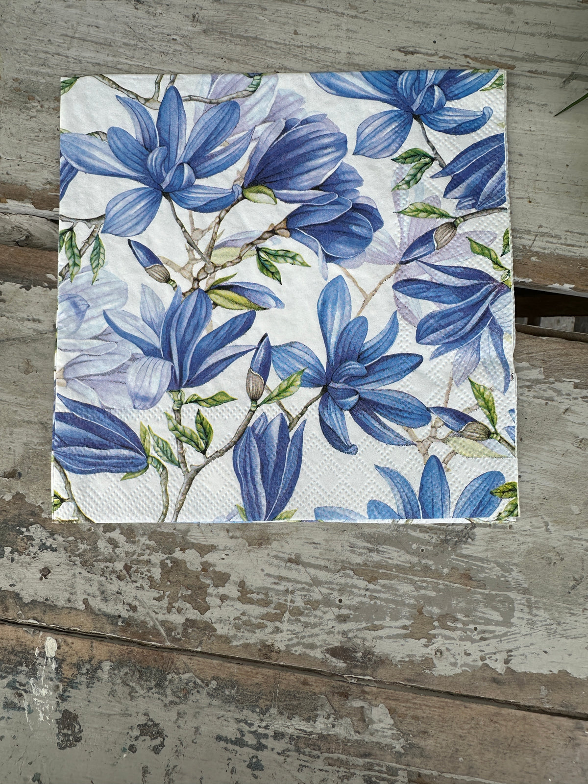Blue Magnolia Napkin for Decoupage