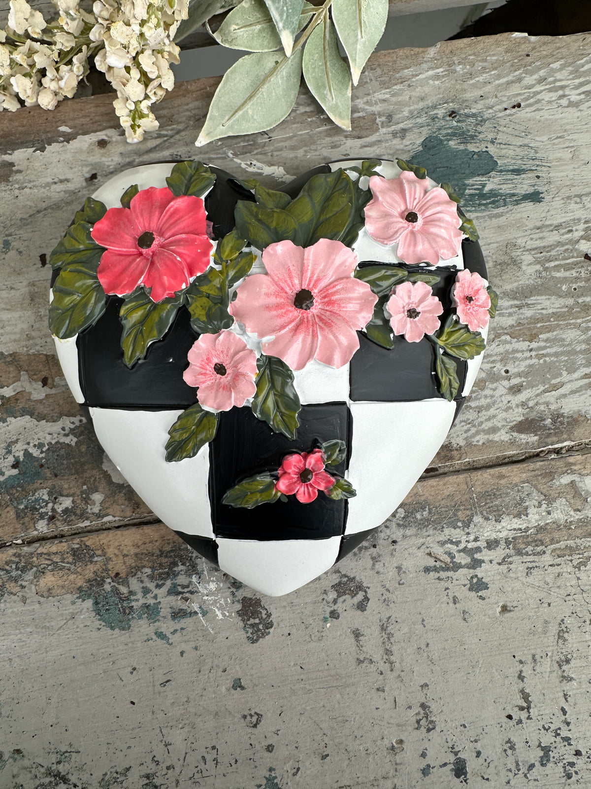 Wall heart Checked Floral