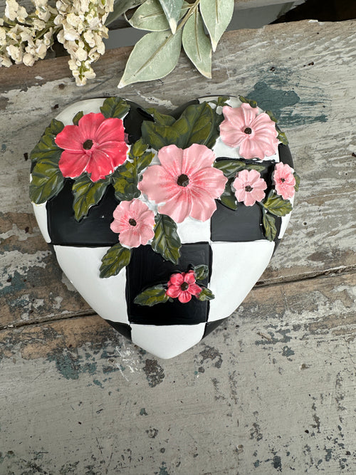 Wall heart Checked Floral
