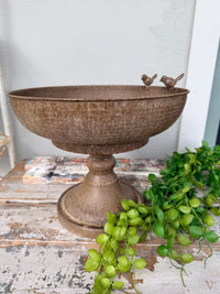Metal Chalice with Birds Antique look