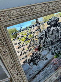 Rustic French Cream Mirror with Typography large