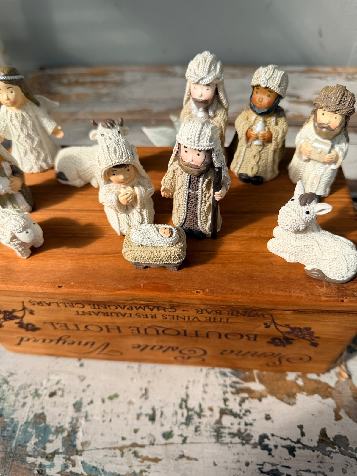 Nativity Set Mini Knitted Neutrals 11 piece