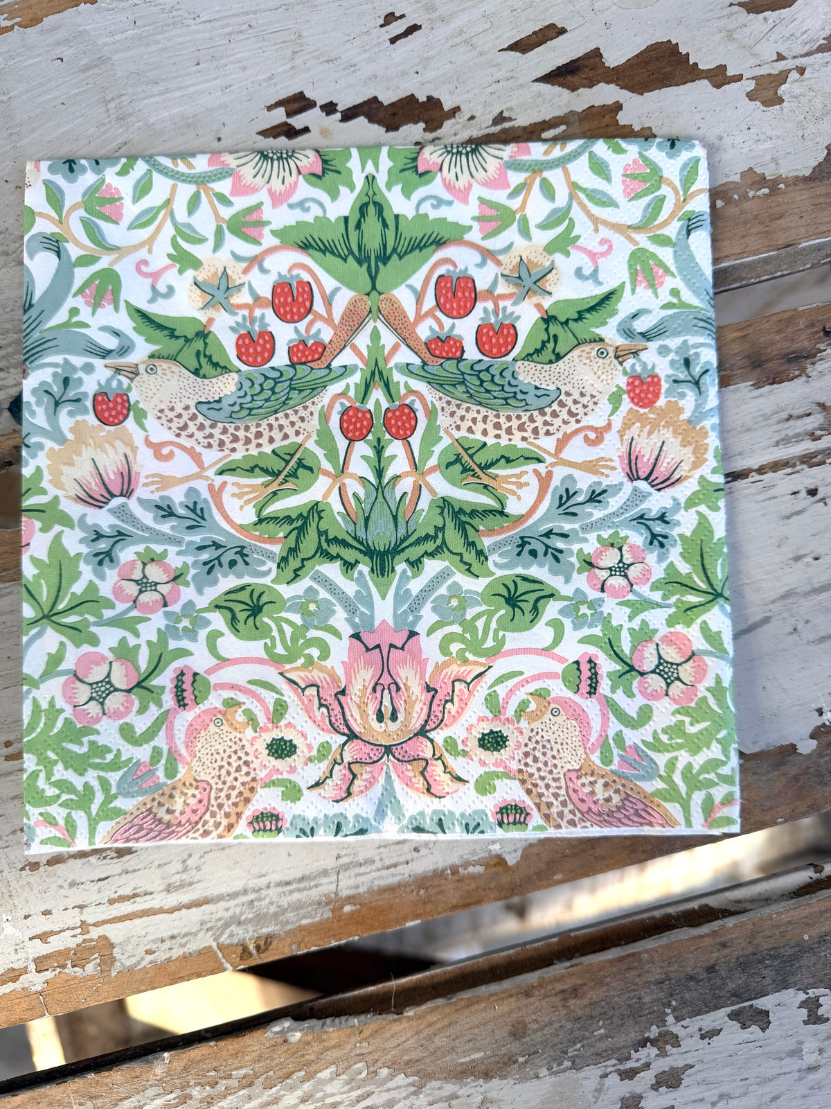 Strawberry Thief Pastels Napkin for Decoupage
