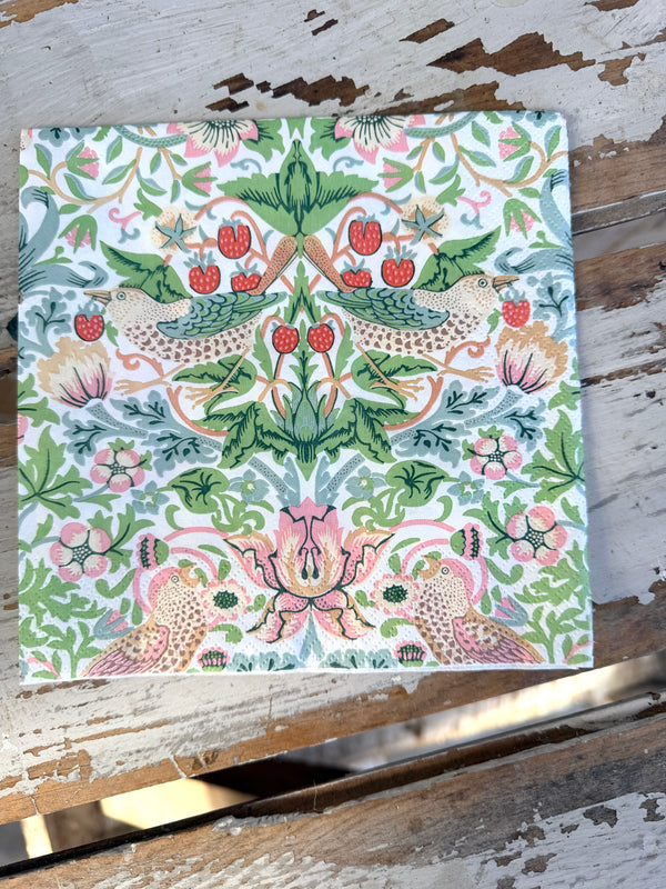 Strawberry Thief Pastels Napkin for Decoupage