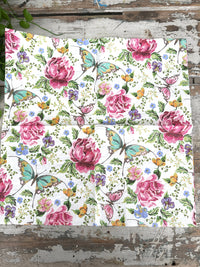 Aqua butterfly and floral Napkin for Decoupage