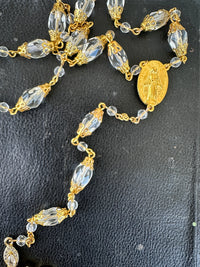 Decor prayer beads longer in clear and gold rosary