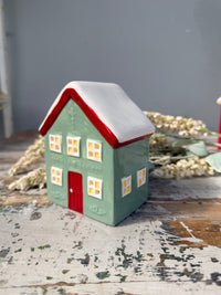 Light Up Ceramic House Green